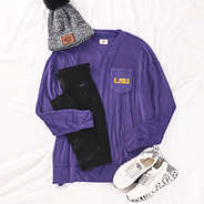 lsu tigers softspun sweatshirt flatlay