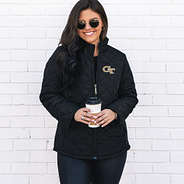 Model wearing GA Tech Puffer Jacket