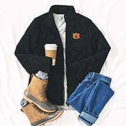 auburn tigers puffer jacket in black flatlay