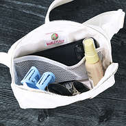 inside phone pocket in ivory belt bag