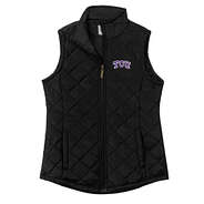 tcu puffer vest in black