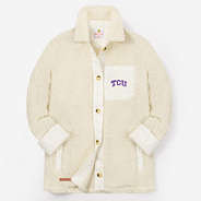 tcu ivory white sherpa shacket