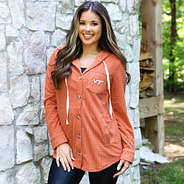Peyton in Virginia Tech Hokies Waffle Shacket