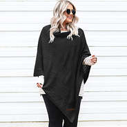 model wearing college of charleston poncho