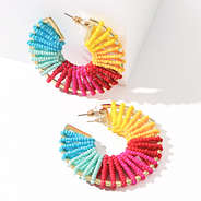colorful statement gold hoop earrings