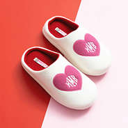 pink hearts slippers studio shot