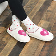 pink hearts slippers with heart socks