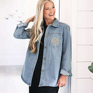 denim shacket with dress