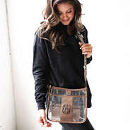 brown clear saddlebag on peyton