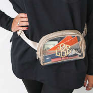 clear belt bag around waist