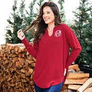 crimson waffle shirt on peyton