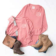 dusty rose waffle shirt mom and me