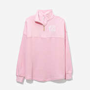 Monogrammed Waffle Knit Pullover in Light Pink