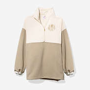 monogrammed quilted pullover tunic in tan