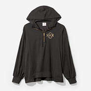 monogrammed hoodie in charcoal