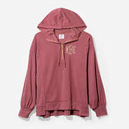 monogrammed hoodie in rose