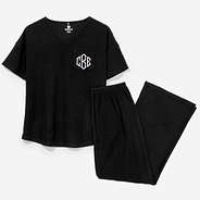 personalized pajamas in black
