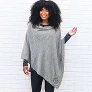 Heather Grey Monogrammed Poncho