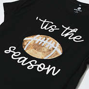 black sequin sports tee flatlay