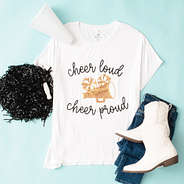 cheer sequin sports tee flatlay