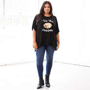 black sequin sports tee on julia