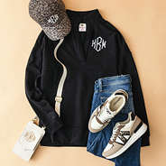 black popover flatlay