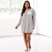 white leopard softspun nightgown on julia ann