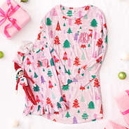 mom and me pink wonderland monogrammed softspun nightgowns