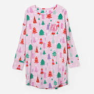 monogrammed nightgown in pink wonderland