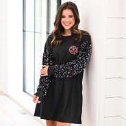 black sequin dress on peyton