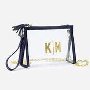 personalized clear stadium bag in navy