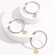 Monogrammed Birthstone Cable Bracelet