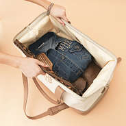 ivory canvas weekender inside shot