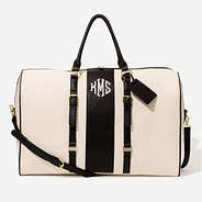 Monogrammed Weekender Bag in Ivory/Black