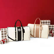 duo weekender bags with gift boxes