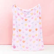 conversation hearts plush blanket studio shot