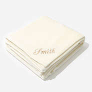Personalized Plush Blanket in Ivory