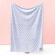 blue shells monogrammed plush blanket