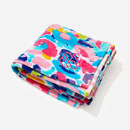 personalized plush blanket in watercolor cheetah