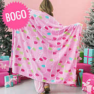christmas lights personalized blanket bogo