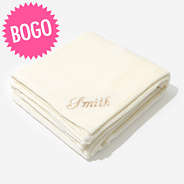 ivory personalized blanket bogo