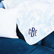 Coastal breeze personalized plush blanket close up
