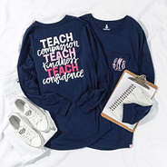 teacher flatlay with clipboard and sneakers