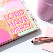 have mercy sticker on notebook