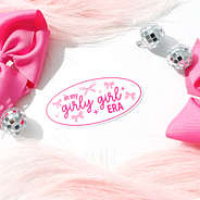 girly girl era sticker with girly details