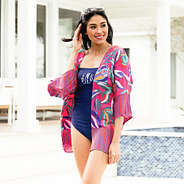 short duster worn as a cover up