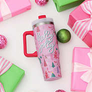 holly jolly christmas travel tumbler