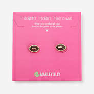 Football Earrings in Brown