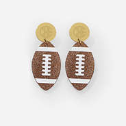 monogrammed football earrings
