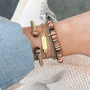 bracelet stack with monogrammed name multistrand bracelet